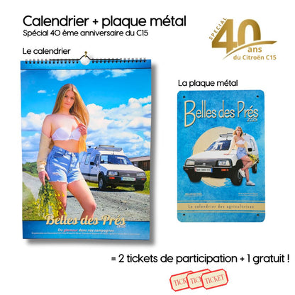 Pack 2 = 1 calendrier 2025 + plaque métal collector