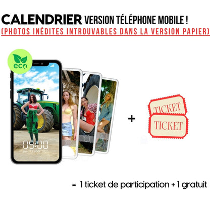 Calendrier numérique 2026 téléphone mobile + 2 tickets